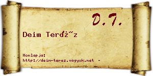 Deim Teréz névjegykártya