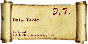 Deim Teréz névjegykártya